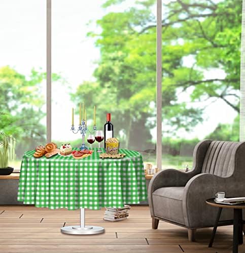 HEIPINIUYE 3 Pack Round Checkered Tablecloth 84x84 Inches