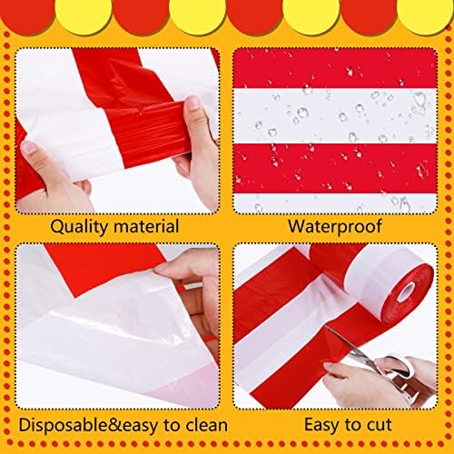 Ctosree Red and White Striped Tablecloth Roll