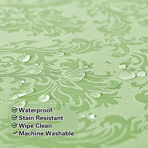 SASTYBALE Damask Tablecloth 52x70 Inch Light Green