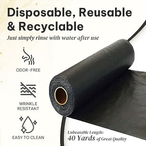 Amatra All-Purpose Plastic Table Cover Roll Black 54x120
