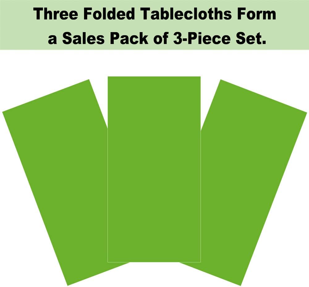 Lime Green Plastic Tablecloths 3 Pack for Party Events