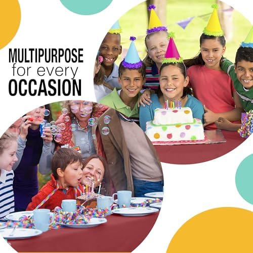 Exquisite Burgundy Plastic Tablecloth Roll 54x300 Cut To Size Box With Slide Cutter