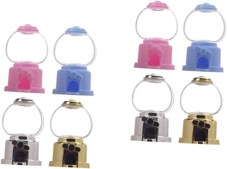 4pcs Manual Gumball Machine Candy Dispenser for Events and Parties with Pink Light Blue Gold Silver Options