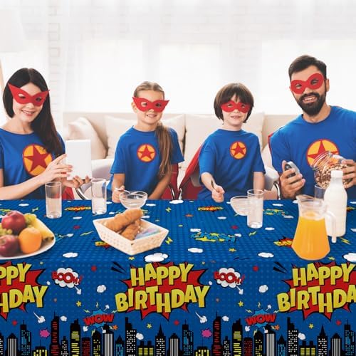 3Pcs Hero Themed Birthday Tablecloths Decorations
