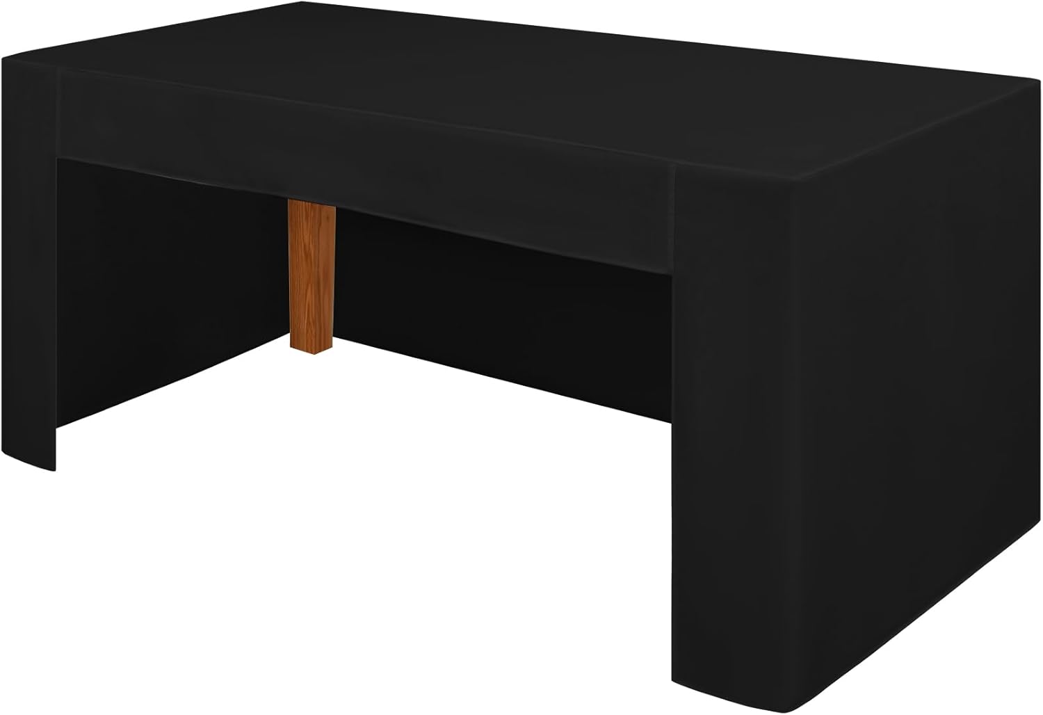 Hiasan Fitted Black 6ft Rectangle Table Cover Open Back