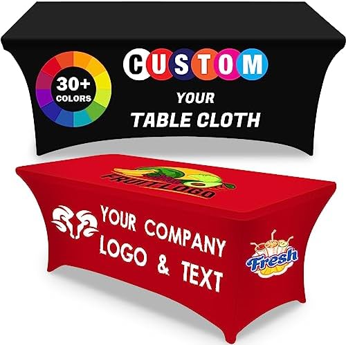 Custom Tablecloth with Business Logo 4FT Rectangular Spandex