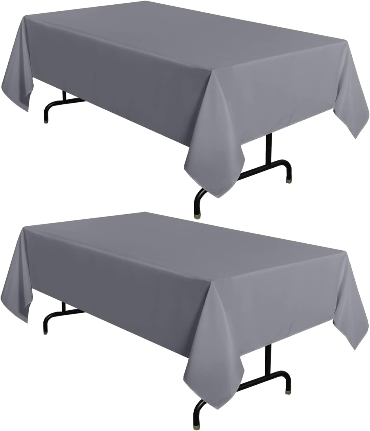 Sancua 2 Pack Light Grey Tablecloths 60x84 Inch