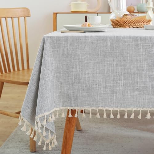 Laolitou Textured Tablecloth 55x75 Light Grey