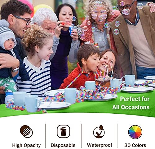 Exquisite 12-Pack Premium Plastic Tablecloth 54in x 108in Rectangle Lime Green