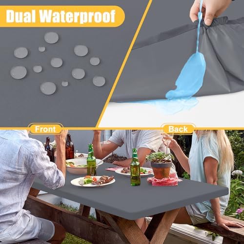 Spotjoy Rectangle Tablecloth Waterproof 30x72 for 6 Foot Folding Tables