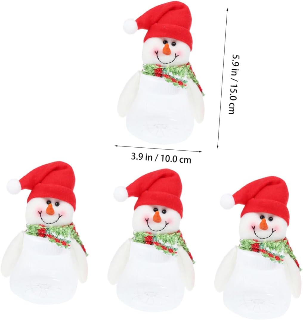 5pcs Snowman Candy Jars Christmas Decorative Containers for Home Office Party