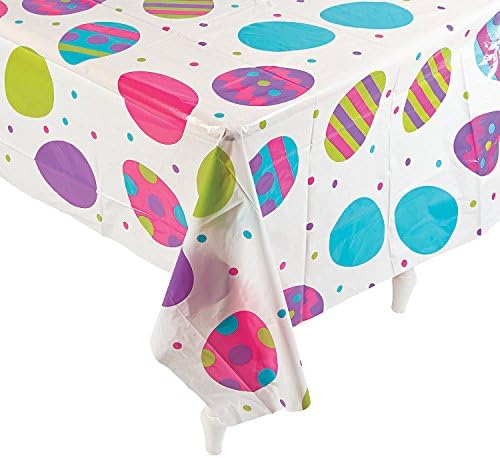 Fun Express Easter Egg Print Tablecover - 54x108 Inches