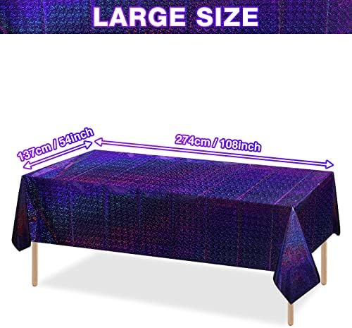 FunnyPars 4 Pack Iridescent Holographic Tablecloths