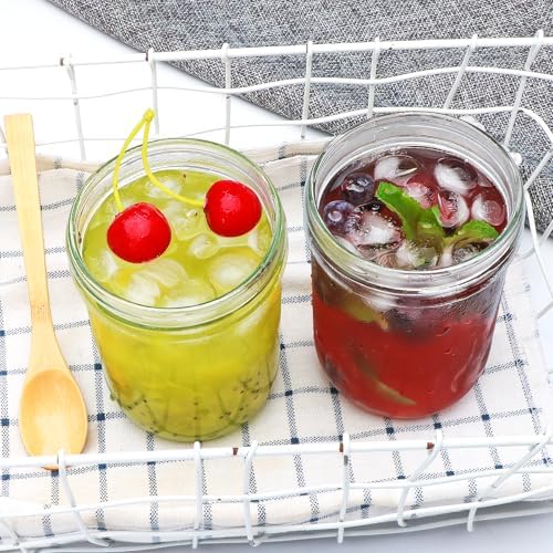 16oz Mason Jars with Lids 12 Pack Overnight Oats Containers for Jam and Canning