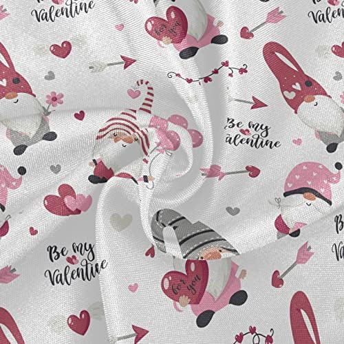 Pfrewn Gnomes Hearts Pink Tablecloth 60 Inch