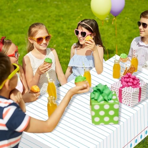 3PCS Back to School Tablecloths for Kids Welcome Back Gatherings Large Plastic Waterproof Notebook Cover Decor Supplies