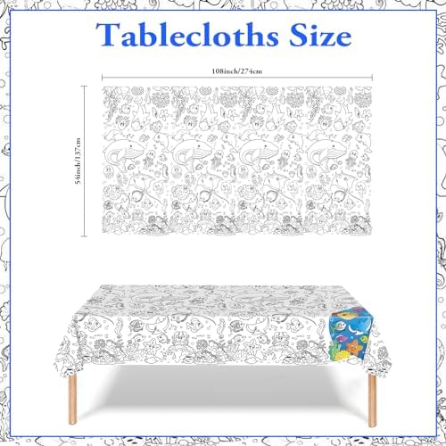 Ocean-Themed Giant Tablecloth for Kids 54x108 Inch