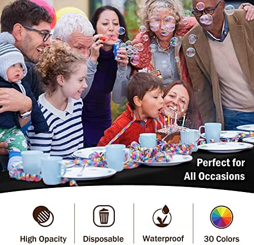 Party Solids 6-Pack Black Plastic Tablecloth 54in x 108in Rectangle