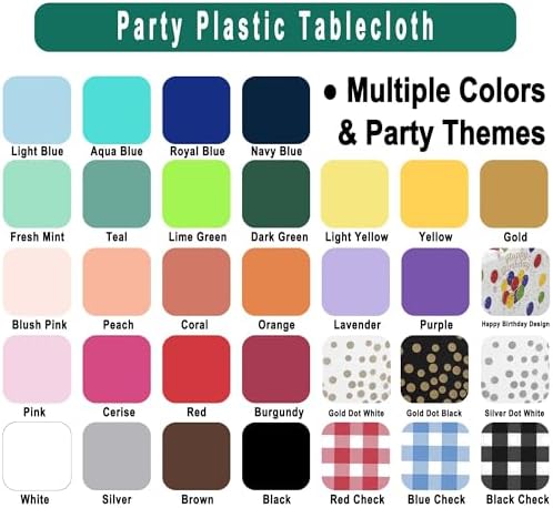Light Yellow Plastic Tablecloths 2 Pack for 8 ft Table