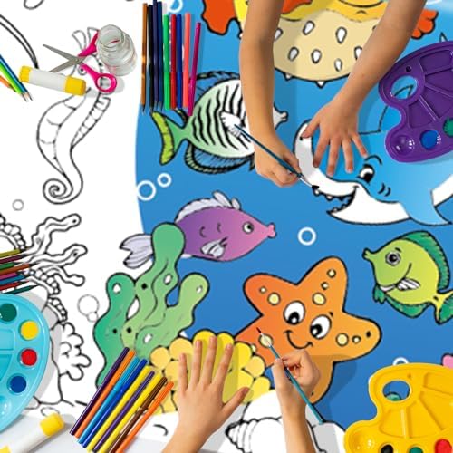 Ocean-Themed Giant Tablecloth for Kids 54x108 Inch