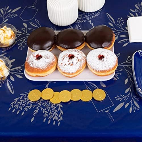 EcoQuality Hanukkah Tablecloth 54x108 inch Blue Silver