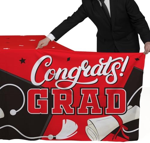 Gatherfun Graduation Decorations 2025 Kit 2 Pcs Red Tablecovers