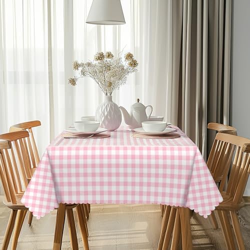 3 Pack Pink Gingham Tablecloths for Parties