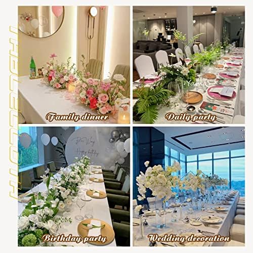 Kesfey 6 Pack White Tablecloths 60x102 Inch