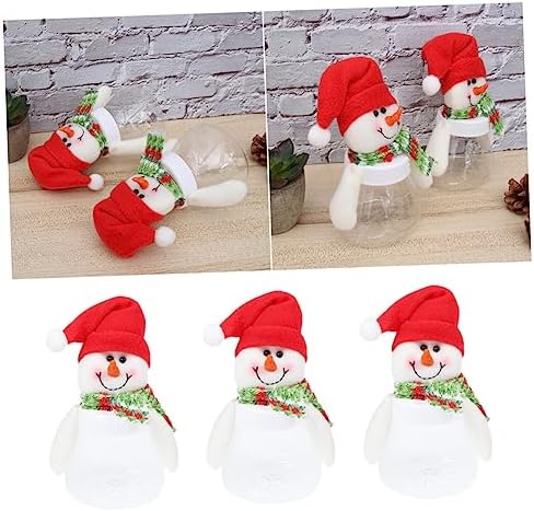 5pcs Snowman Candy Jars Christmas Decorative Containers for Home Office Party