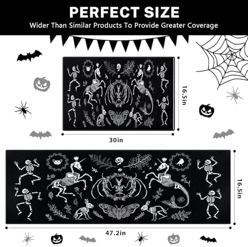 ArtSocket Halloween Kitchen Rugs and Mats Set of 2