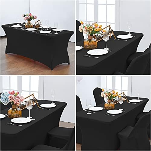 CWK 6FT Stretch Spandex Table Cover - Black