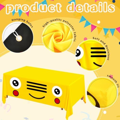 Cumule School Bus Themed Tablecloth and Backdrop Set