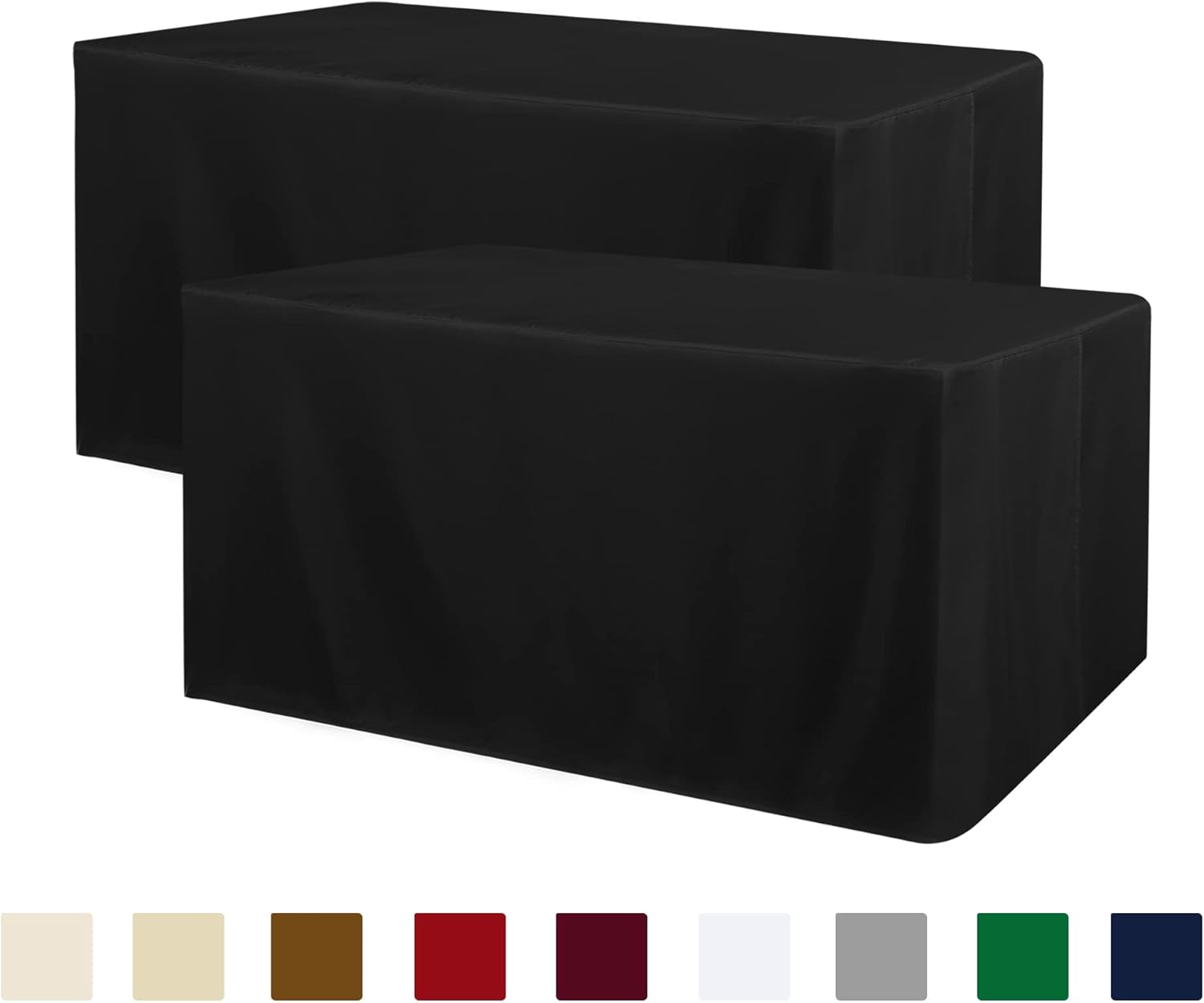 Obstal 2 Pack Black Tablecloths for 4 Foot Rectangular Tables