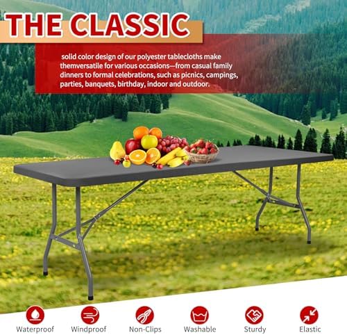 Showgeous 6 Pack Rectangle Tablecloths for 6 Foot Tables