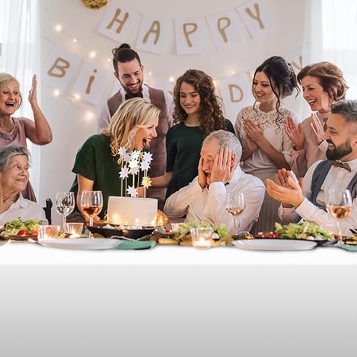 54 Inch x 300 Feet White Tablecloth Roll with Slide Cutter for Parties and Events