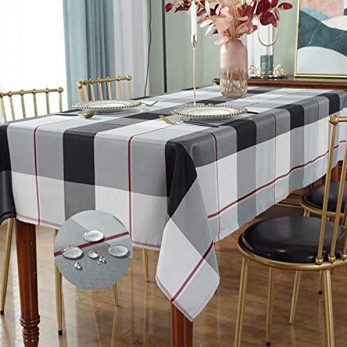 Sastybales Rectangle Tablecloth 60x84 Inch Checkered Spillproof Anti Shrink