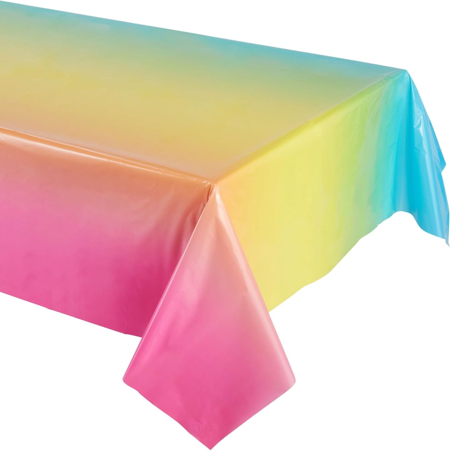 Sparkle and Bash 3 Pack Plastic Ombre Rainbow Tablecloth