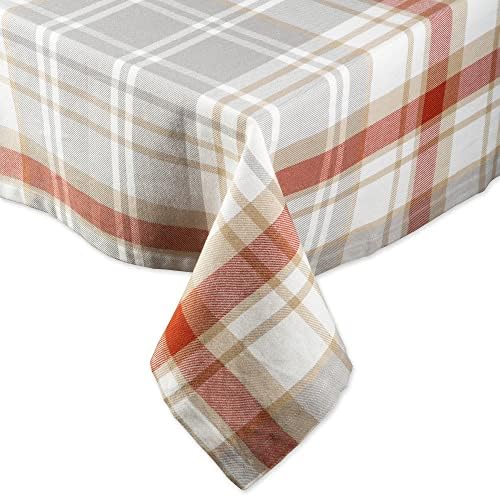 DII Autumn Collection Tabletop Decoration Tablecloth 60x84 Cozy Plaid