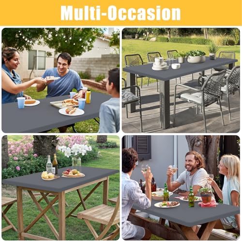 Spotjoy Rectangle Tablecloth Waterproof 30x72 for 6 Foot Folding Tables