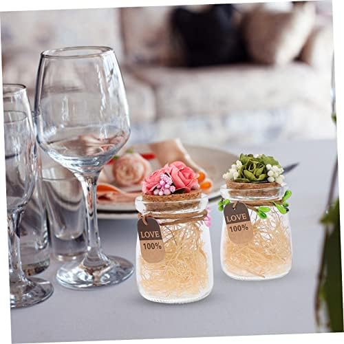 MAGICLULU 4pcs Colorful Glass Candy Bottles with Cork for Party