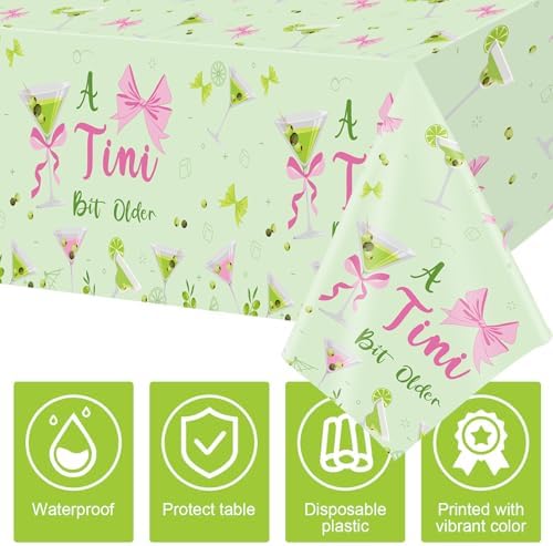 3 Pack Green Martini Tablecloths Birthday Decorations
