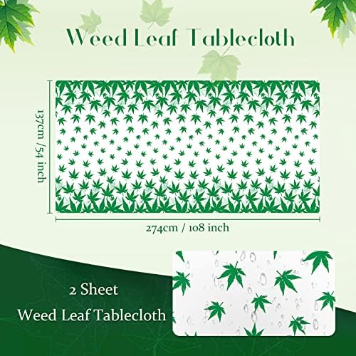 Tegeme Tropical Leaf Table Covers 2 Pack Green 54x108 Inches
