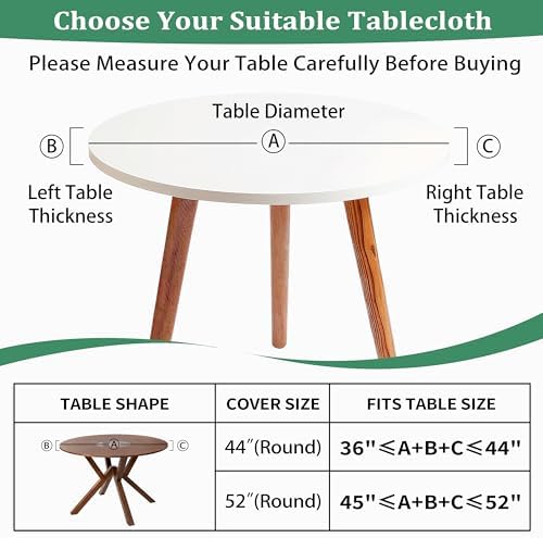 Round Fitted Tablecloth with Elastic Design for Outdoor Use