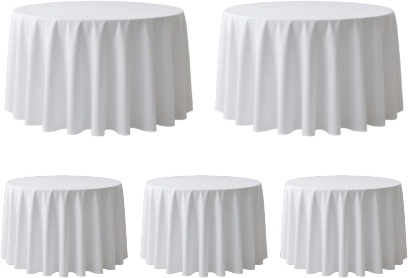 Surmente 5 Pack White 120 Inch Round Tablecloth