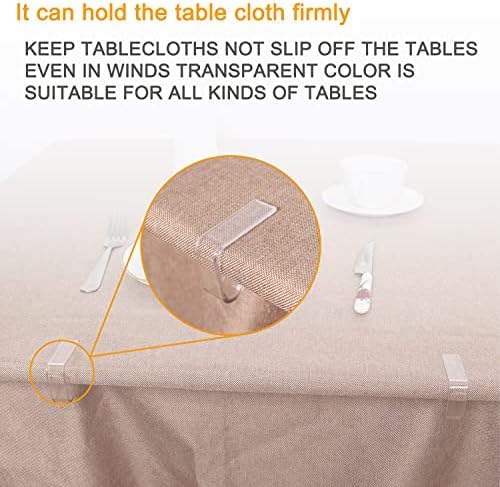 48 Piece Clear Tablecloth Clips for Table Covering