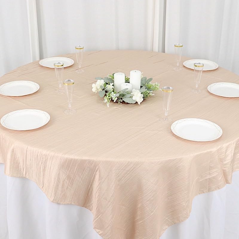 Balsa Circle 72x72 Inch Beige Square Table Overlay