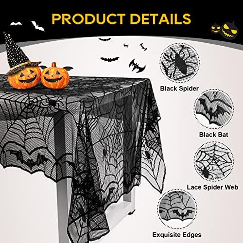 eZAKKA Halloween Table Cloth Black 48x96 Inch Rectangle