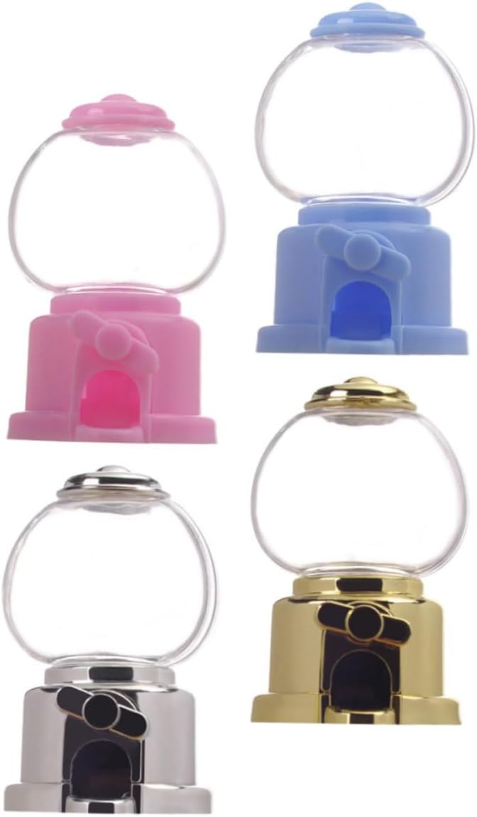 GLEAVI 4pcs Mini Gumball Machine Candy Dispenser
