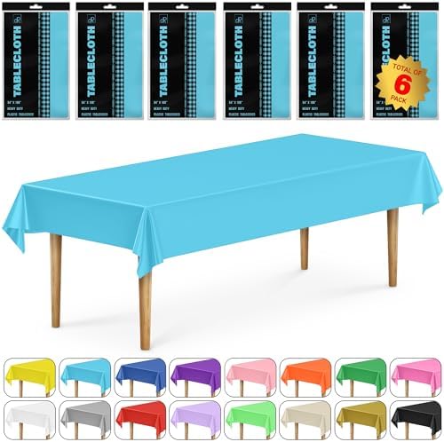 DecorRack 6 Pack Rectangular Tablecloths 54x108 BPA-Free