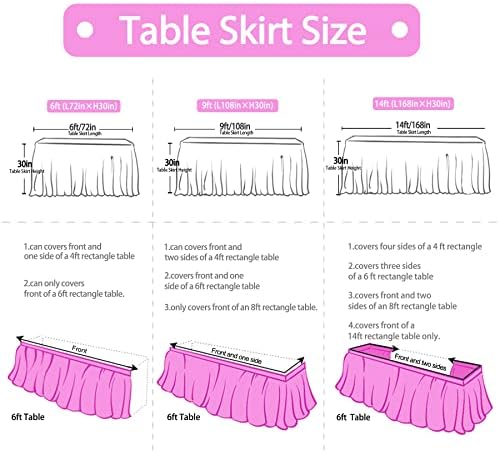 9ft Purple Table Skirt with LED Lights for Parties
